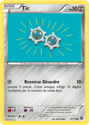 Carte Pokémon Tic 71/114 Commune Offensive Vapeur
