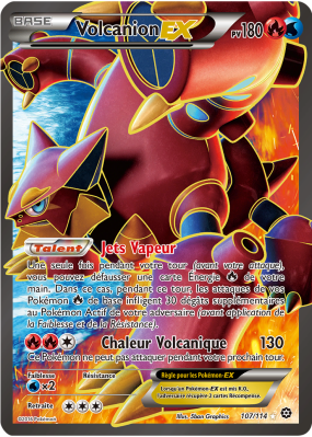 Carte Pokémon Volcanion-EX 107/114 Ultra Rare Offensive Vapeur