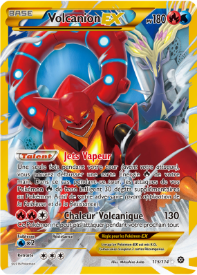 Carte Pokémon Volcanion-EX 115/114 Ultra Rare Offensive Vapeur