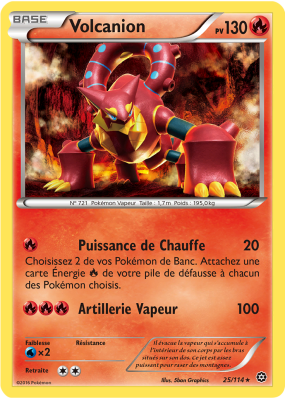 Carte Pokémon Volcanion 25/114 Rare Offensive Vapeur