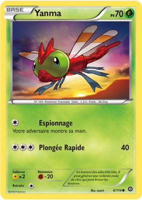 Carte Pokémon Yanma 6/114 Commune Offensive Vapeur