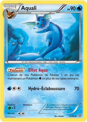 Carte Pokémon Aquali 22/98 Peu commune Origines Antiques