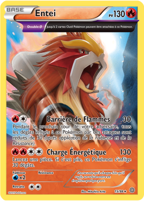 Carte Pokémon Entei 15/98 Holographique Origines Antiques