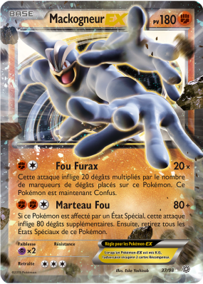 Carte Pokémon Mackogneur-EX 37/98 Ultra Rare Origines Antiques