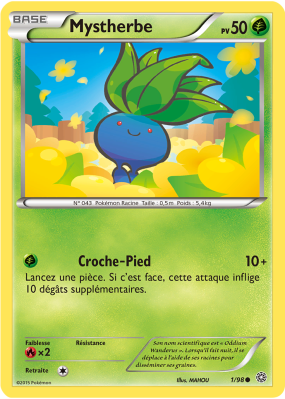 Carte Pokémon Mystherbe 1/98 Commune Origines Antiques