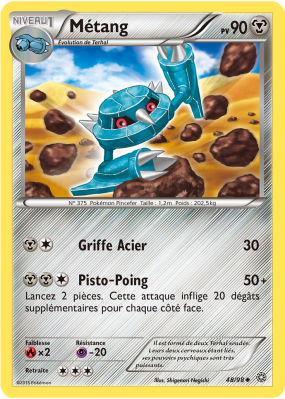 Carte Pokémon Métang 48/98 Peu commune Origines Antiques