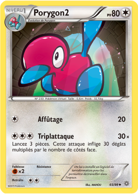 Carte Pokémon Porygon2 65/98 Peu commune Origines Antiques