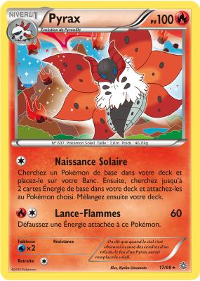 Carte Pokémon Pyrax 17/98 Holographique Origines Antiques