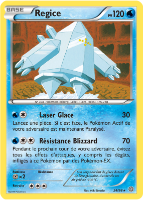 Carte Pokémon Regice 24/98 Rare Origines Antiques