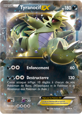 Carte Pokémon Tyranocif-EX 42/98 Ultra Rare Origines Antiques