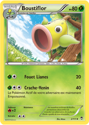 Carte Pokémon Boustiflor 2/111 Peu commune Poings Furieux