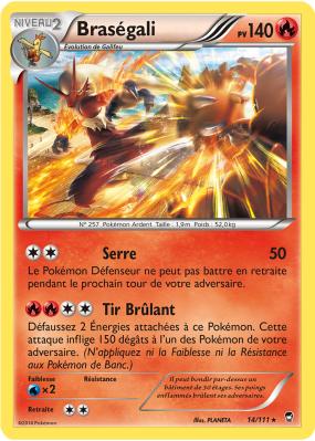 Carte Pokémon Braségali 14/111 Holographique Poings Furieux