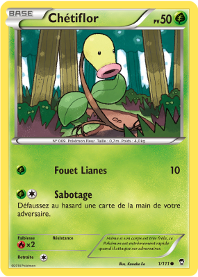Carte Pokémon Chétiflor 1/111 Commune Poings Furieux