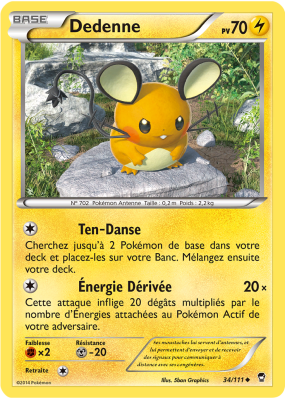 Carte Pokémon Dedenne 34/111 Peu commune Poings Furieux