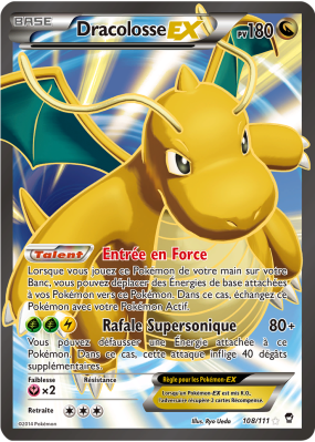 Carte Pokémon Dracolosse-EX 108/111 Ultra Rare Poings Furieux