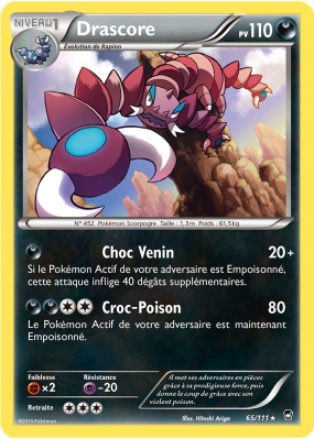 Carte Pokémon Drascore 65/111 Rare Poings Furieux