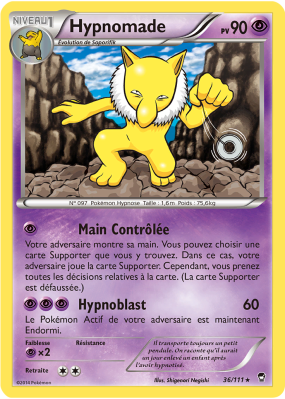 Carte Pokémon Hypnomade 36/111 Rare Poings Furieux