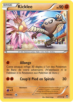 Carte Pokémon Kicklee 47/111 Peu commune Poings Furieux