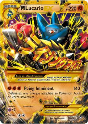 Carte Pokémon M-Lucario-EX 113/111 Ultra Rare Poings Furieux
