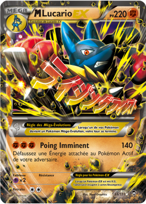 Carte Pokémon M-Lucario-EX 55/111 Ultra Rare Poings Furieux