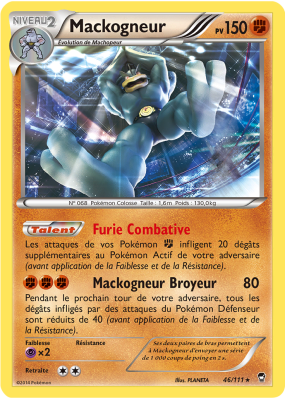 Carte Pokémon Mackogneur 46/111 Holographique Poings Furieux
