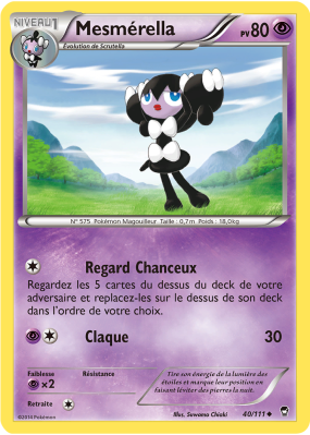 Carte Pokémon Mesmérella 40/111 Peu commune Poings Furieux