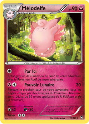 Carte Pokémon Mélodelfe 71/111 Peu commune Poings Furieux