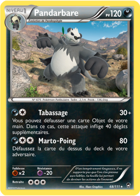 Carte Pokémon Pandarbare 68/111 Holographique Poings Furieux