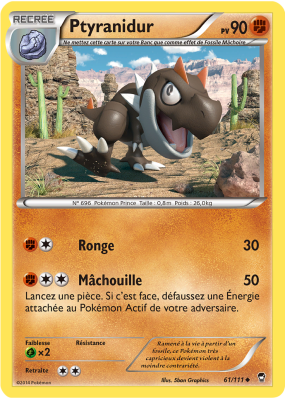 Carte Pokémon Ptyranidur 61/111 Peu commune Poings Furieux