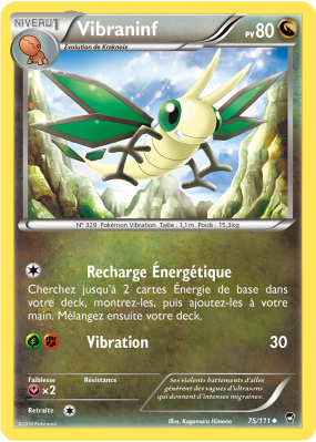 Carte Pokémon Vibraninf 75/111 Peu commune Poings Furieux