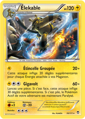Carte Pokémon Élekable 30/111 Rare Poings Furieux