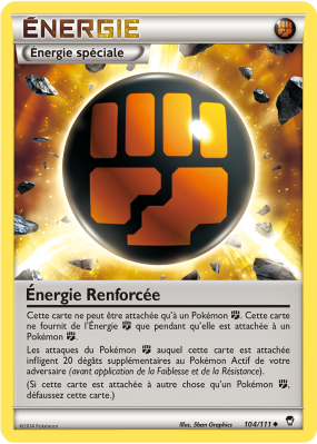 Carte Pokémon Énergie Renforcée 104/111 Peu commune Poings Furieux