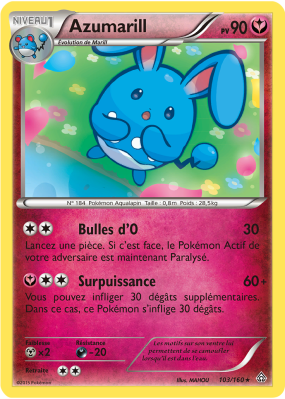 Carte Pokémon Azumarill 103/160 Peu commune Primo-Choc