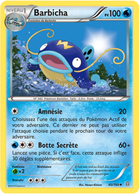 Carte Pokémon Barbicha 40/160 Peu commune Primo-Choc