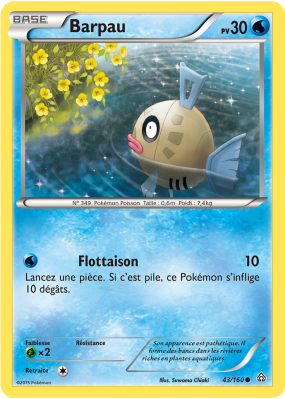 Carte Pokémon Barpau 43/160 Peu commune Primo-Choc