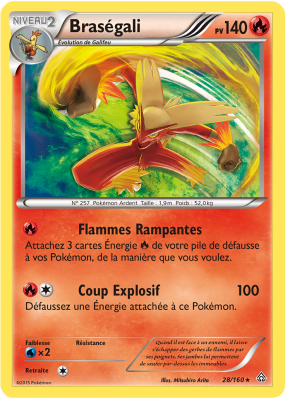 Carte Pokémon Braségali 28/160 Holographique Primo-Choc