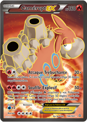 Carte Pokémon Camérupt-EX 146/160 Ultra Rare Primo-Choc