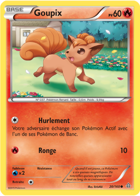 Carte Pokémon Goupix 20/160 Commune Primo-Choc