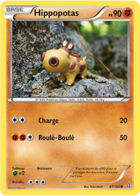 Carte Pokémon Hippopotas 87/160 Commune Primo-Choc