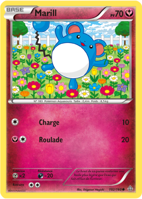 Carte Pokémon Marill 102/160 Commune Primo-Choc