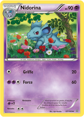Carte Pokémon Nidorina 67/160 Peu commune Primo-Choc
