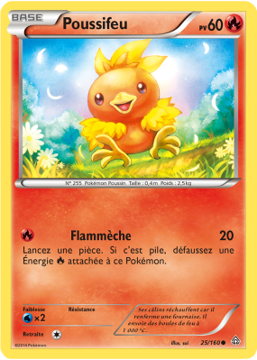 Carte Pokémon Poussifeu 25/160 Commune Primo-Choc