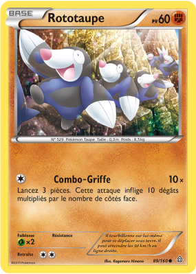 Carte Pokémon Rototaupe 89/160 Commune Primo-Choc