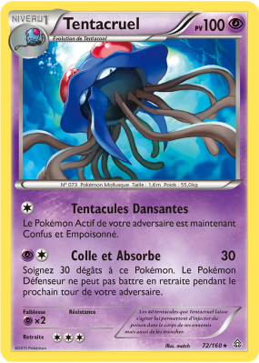 Carte Pokémon Tentacruel 72 Rare Primo-Choc