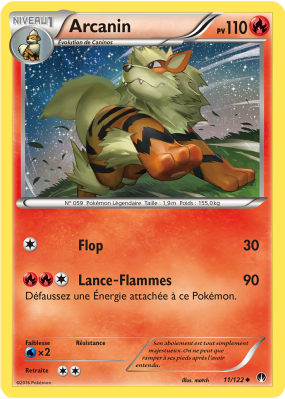 Carte Pokémon Arcanin 11/122 Peu commune Rupture TURBO