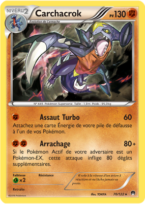 Carte Pokémon Carchacrok 70/122 Holographique Rupture TURBO