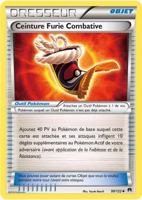 Carte Pokémon Ceinture Furie Combative 99/122 Peu commune Rupture TURBO