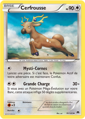 Carte Pokémon Cerfrousse 91/122 Peu commune Rupture TURBO