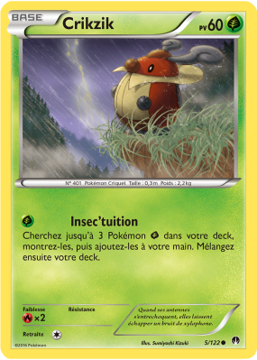 Carte Pokémon Crikzik 5/122 Commune Rupture TURBO