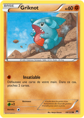 Carte Pokémon Griknot 68/122 Commune Rupture TURBO